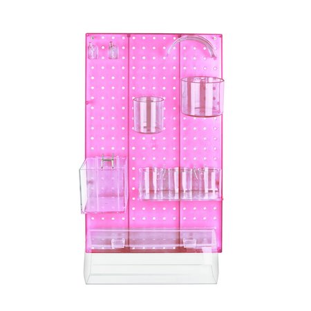 AZAR DISPLAYS 10-Piece Pink Pegboard Organizer Kit with 1 Panel and Accessory 900940-PNK